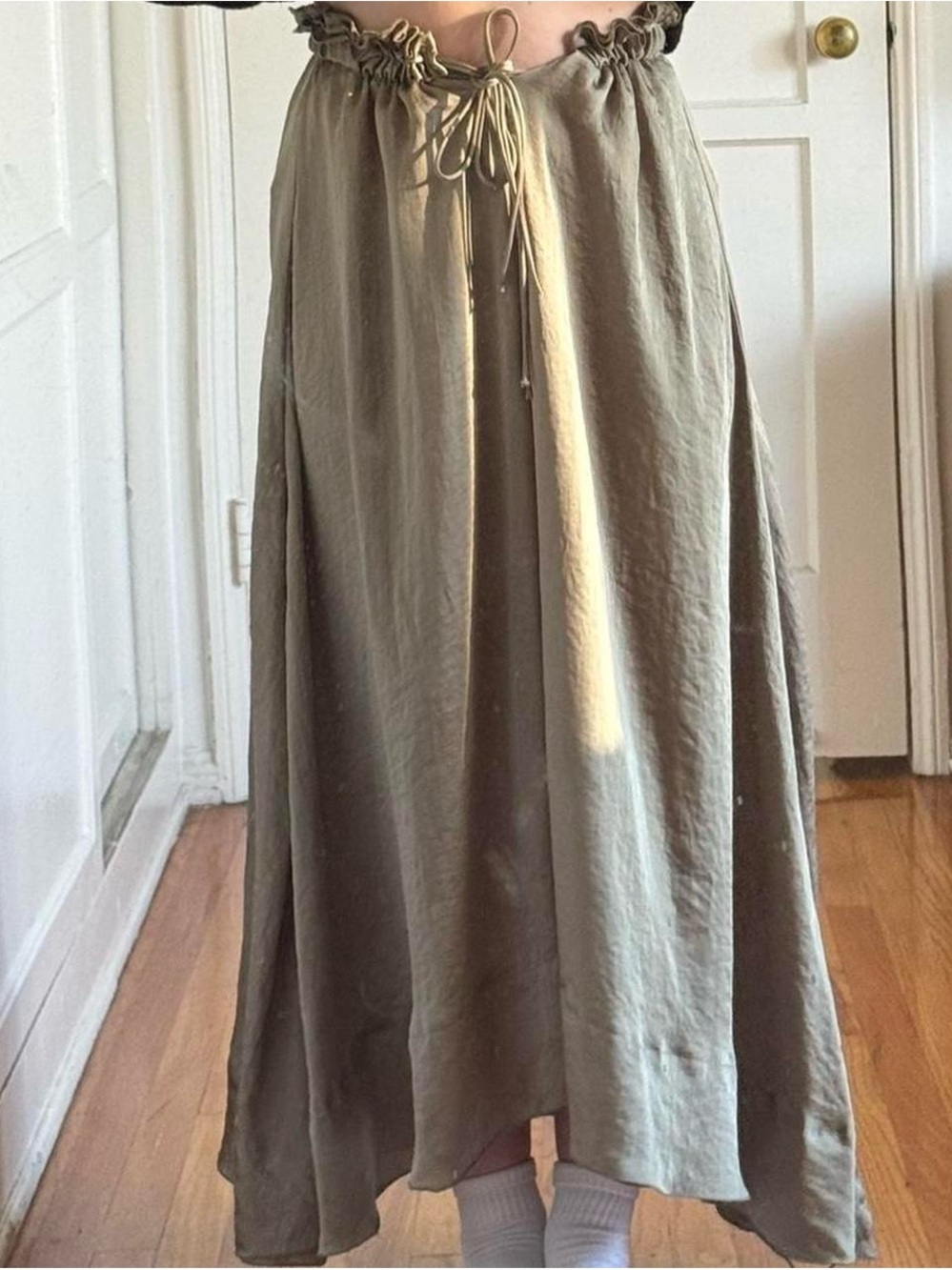 Zara Drawstring Midi Skirt